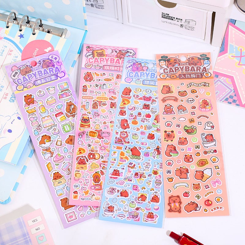Generic Cute DIY Sticker Set for Kids Journaling 99188-kapi spicy 2 stickers single bag (random style)