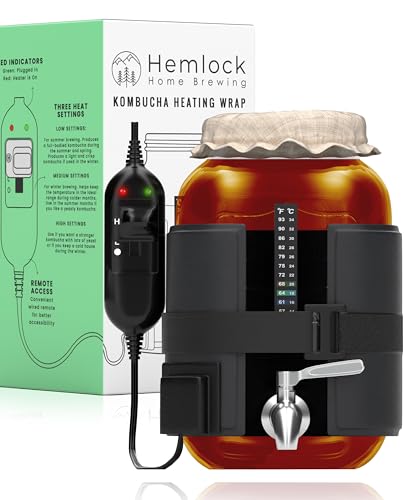 Hemlock Home Brewing Kombucha Heating Wrap - Fermentation Heater Mat Pad with Temperature Control - Image 1