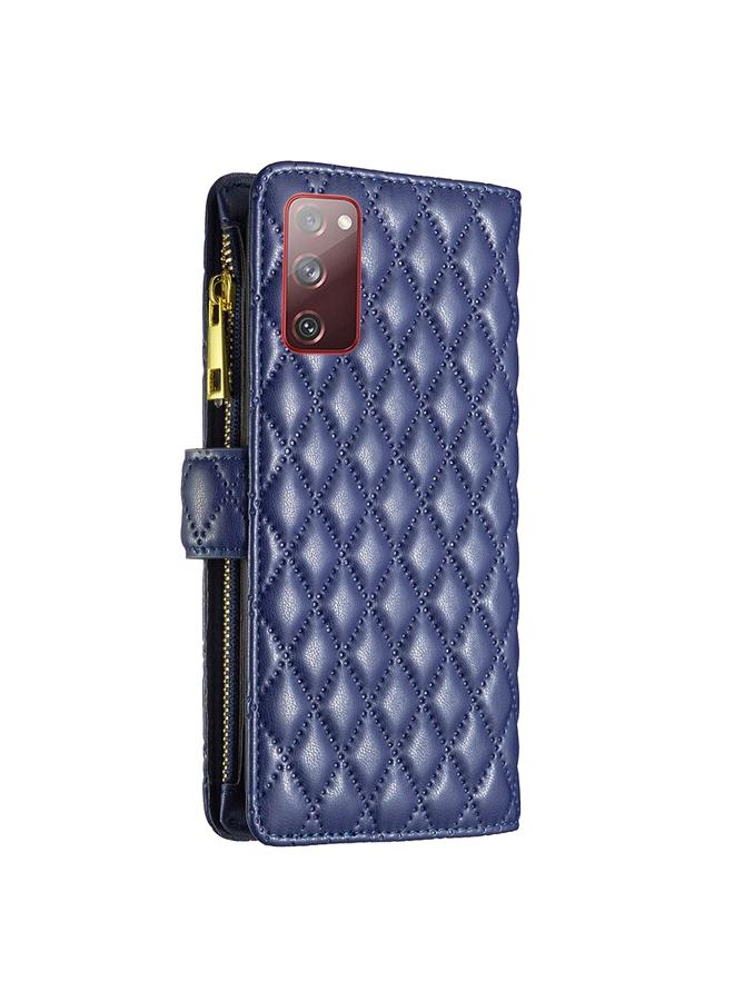 S-TOP Case For Samsung Galaxy S20 FE / S20 FE 5G Diamond Lattice Zipper Wallet Leather Flip Phone Case - Image 3