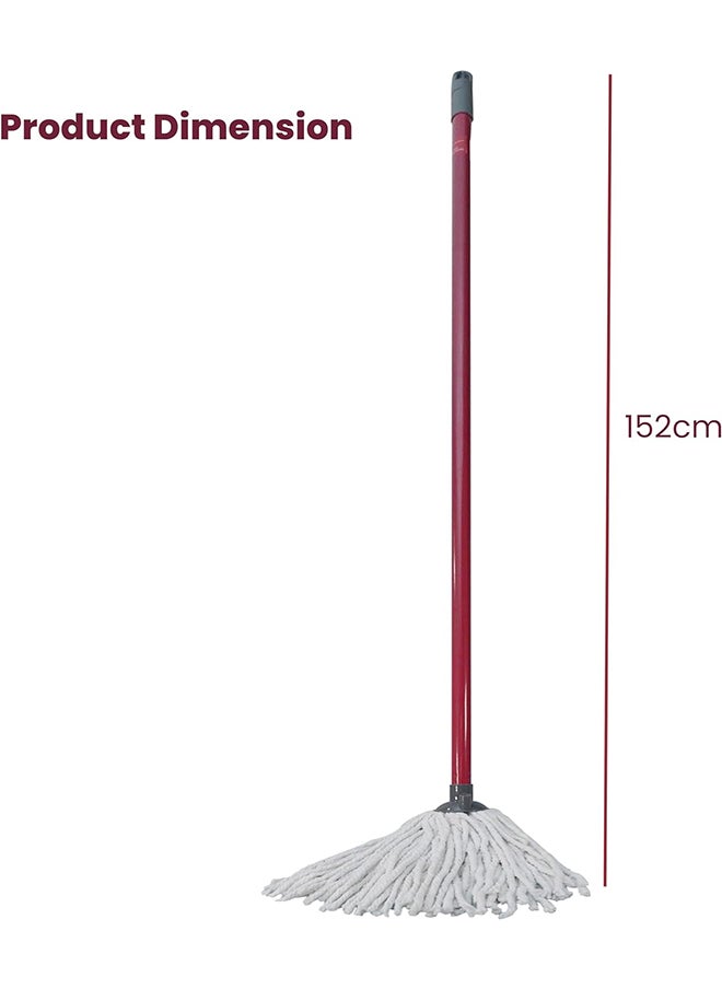 Home Pro HomePro Mop - with Refill Head, Durable & Super Absorbent Microfiber Scrubbing Heads With 152 cm Long Handle  - Image 2