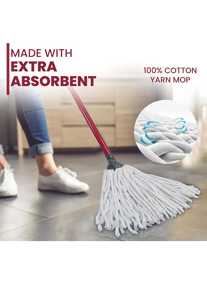 Home Pro HomePro Mop - with Refill Head, Durable & Super Absorbent Microfiber Scrubbing Heads With 152 cm Long Handle  - Image 5