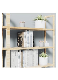 KASTWAVE Book Ends, KASTWAVE Decorative Metal Book Ends Supports for Bookrack Desk Books Unique Appearance Design Book Shelf Holder Home Decorative Heavy Duty Metal Heavy Duty Bookend 1 Pair (Black )  - Image 2