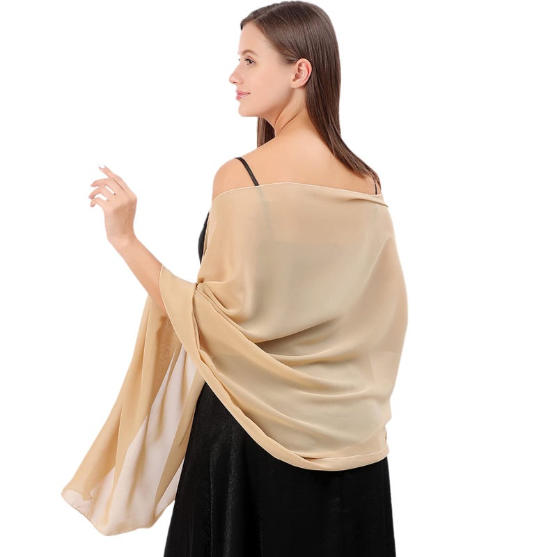 Ladiery Chiffon Shawl Wraps for Women Evening Dresses, Elegant Soft Sheer Shawls for formal dressy Bride Wedding - Image 1