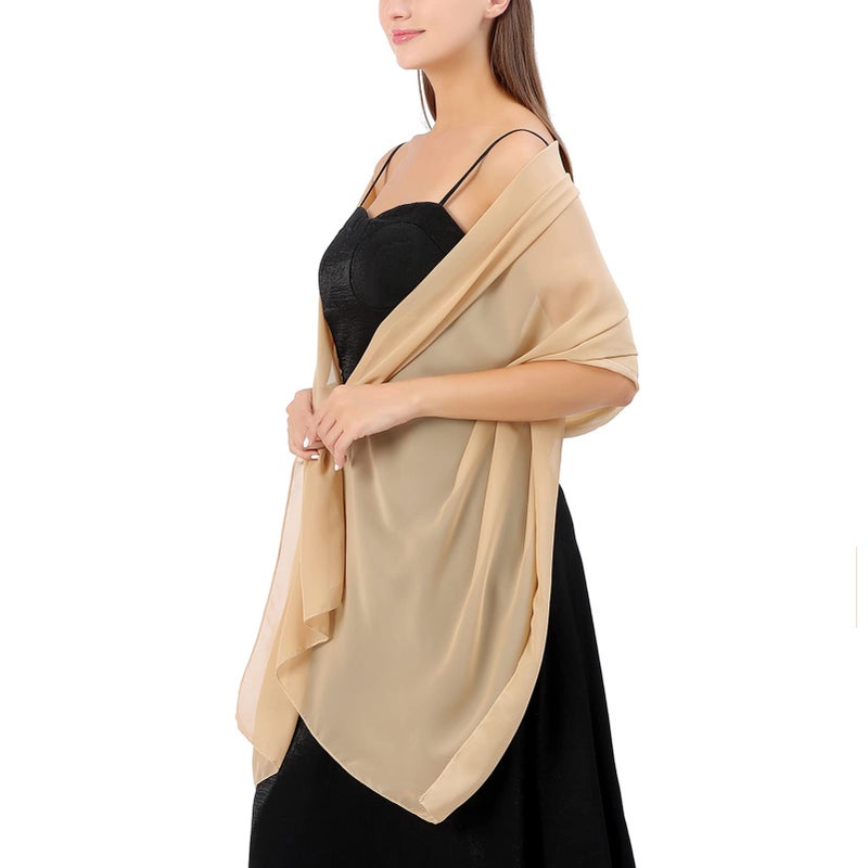 Ladiery Chiffon Shawl Wraps for Women Evening Dresses, Elegant Soft Sheer Shawls for formal dressy Bride Wedding - Image 2