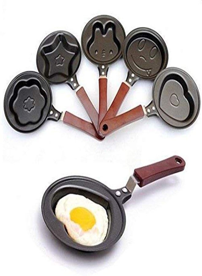 Dhruheer Mini Egg Frying Pan Designer Omelette Pan Breakfast Pancake Maker Small Tadka Pan Seasoned Egg, 1-Piece, Multi Design - Image 1