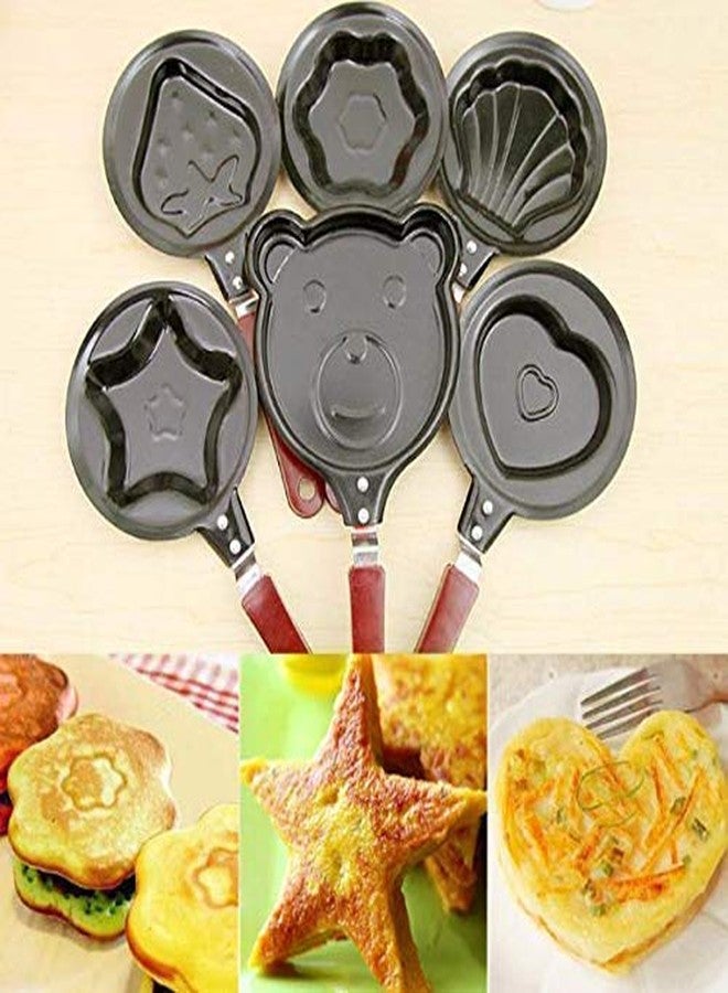Dhruheer Mini Egg Frying Pan Designer Omelette Pan Breakfast Pancake Maker Small Tadka Pan Seasoned Egg, 1-Piece, Multi Design - Image 4