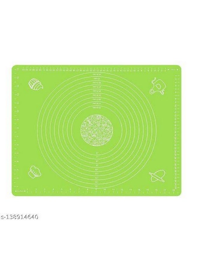 ZELKEY Silicon Fondant Rolling Mat or Silicone Baking Sheet Large with Measurements Stretchable for Kitchen Roti Chapati Cake Pad Cooking Dough Atta Kneading Big Size (Green) - Image 4