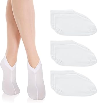 Aster 3 Pairs Moisturizing Socks Overnight Lotion Socks for Dry Feet Cotton Moisture Enhancing Socks Spa Socks for Cracked Heel Repair Cosmetic Moisturizing Socks for Women and Men White - Image 4