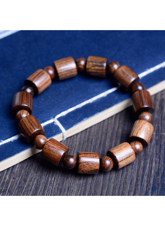 Lobular Red Sandalwood Green Sandalwood Red Sandalwood Golden Silk Nan Bucket Beads Bracelet Abacus Beads Bamboo Section Men's And Women's Old Buddha Beads Bracelet 