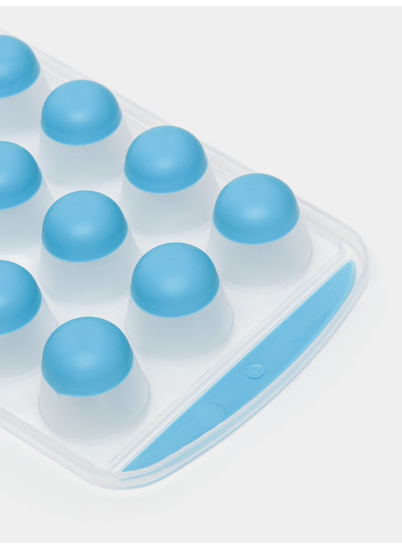 قالب مكعبات الثلج، 21 مكعب، قوالب سيليكون وبلاستيك قابل للتكديس للفريزر (ازرق) - Image 4