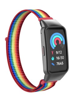 Generic Nylon Band for Honor Band 6/Huawei Band 6 Pro/Huawei Band 6,Nylon Watch Strap Sport Wristband Soft Replacement Watch Strap Adjusable Wrist for Women Men (Red Yellow Blue)  - Image 2