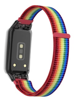 Generic Nylon Band for Honor Band 6/Huawei Band 6 Pro/Huawei Band 6,Nylon Watch Strap Sport Wristband Soft Replacement Watch Strap Adjusable Wrist for Women Men (Red Yellow Blue)  - Image 4