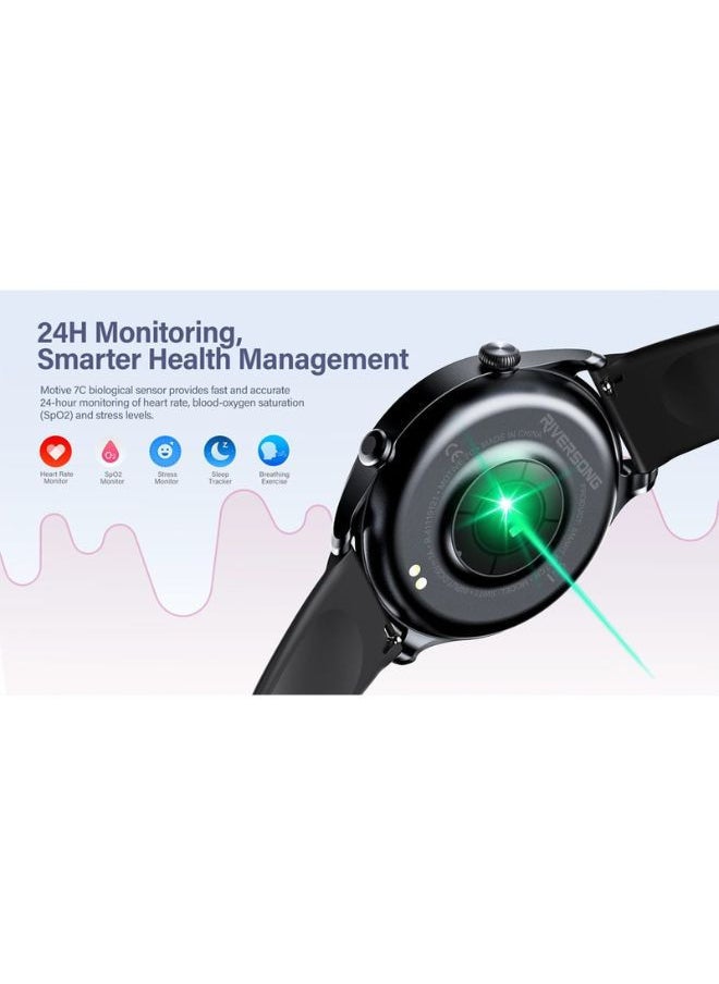 RIVERSONG - RIVERSONG Motive 7C Calling Smart Watch, 1.52 Inch Display, Black - Image 1