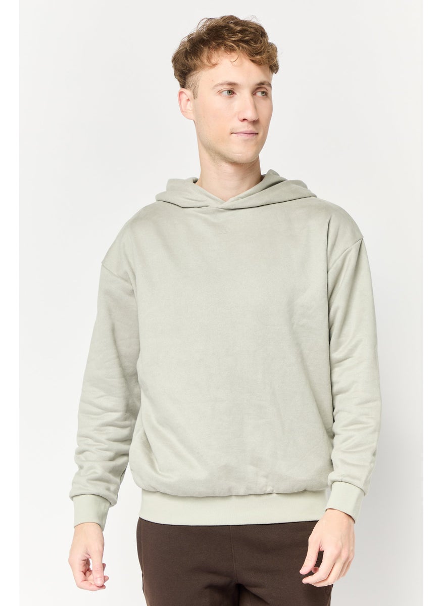 Adidas Men Sportswear Fit Long Sleeve Outdoor Hoodie, Light Grey  - Image 1