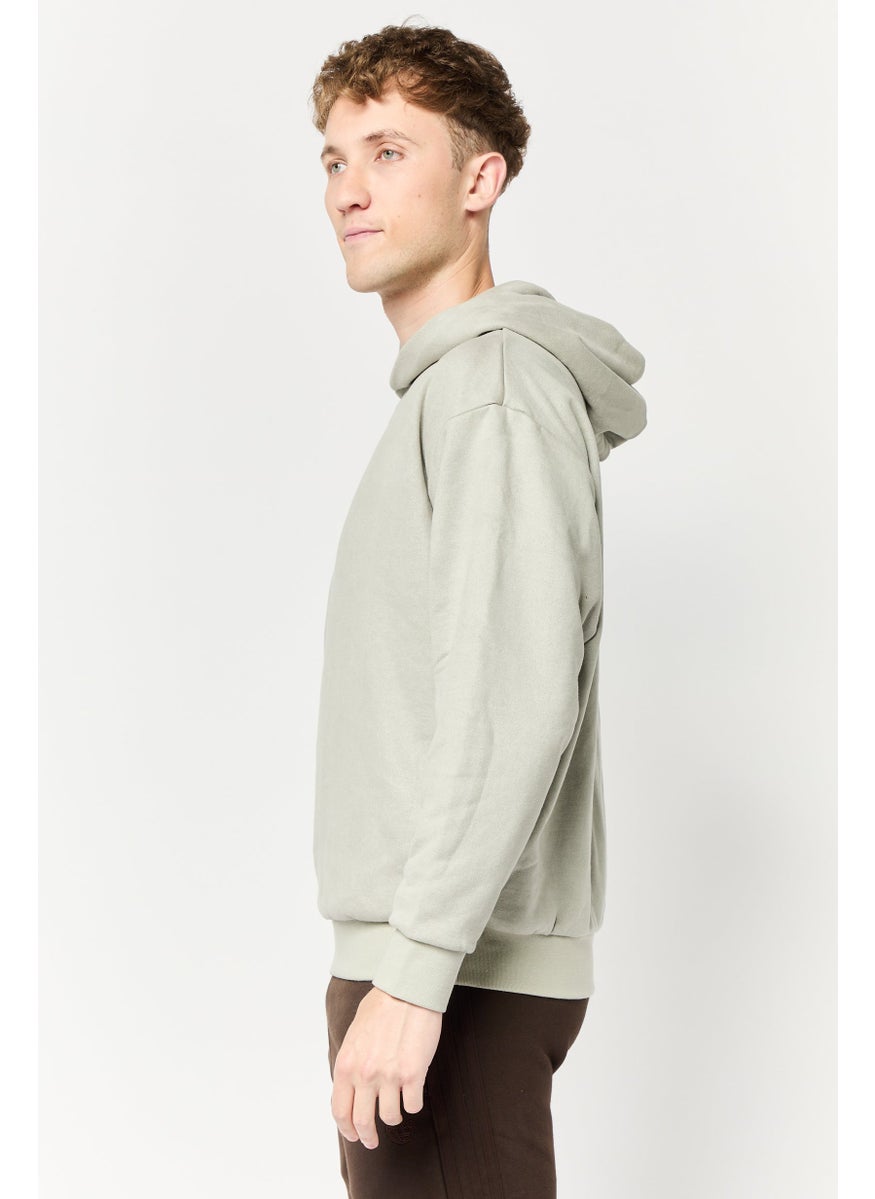 Adidas Men Sportswear Fit Long Sleeve Outdoor Hoodie, Light Grey  - Image 3