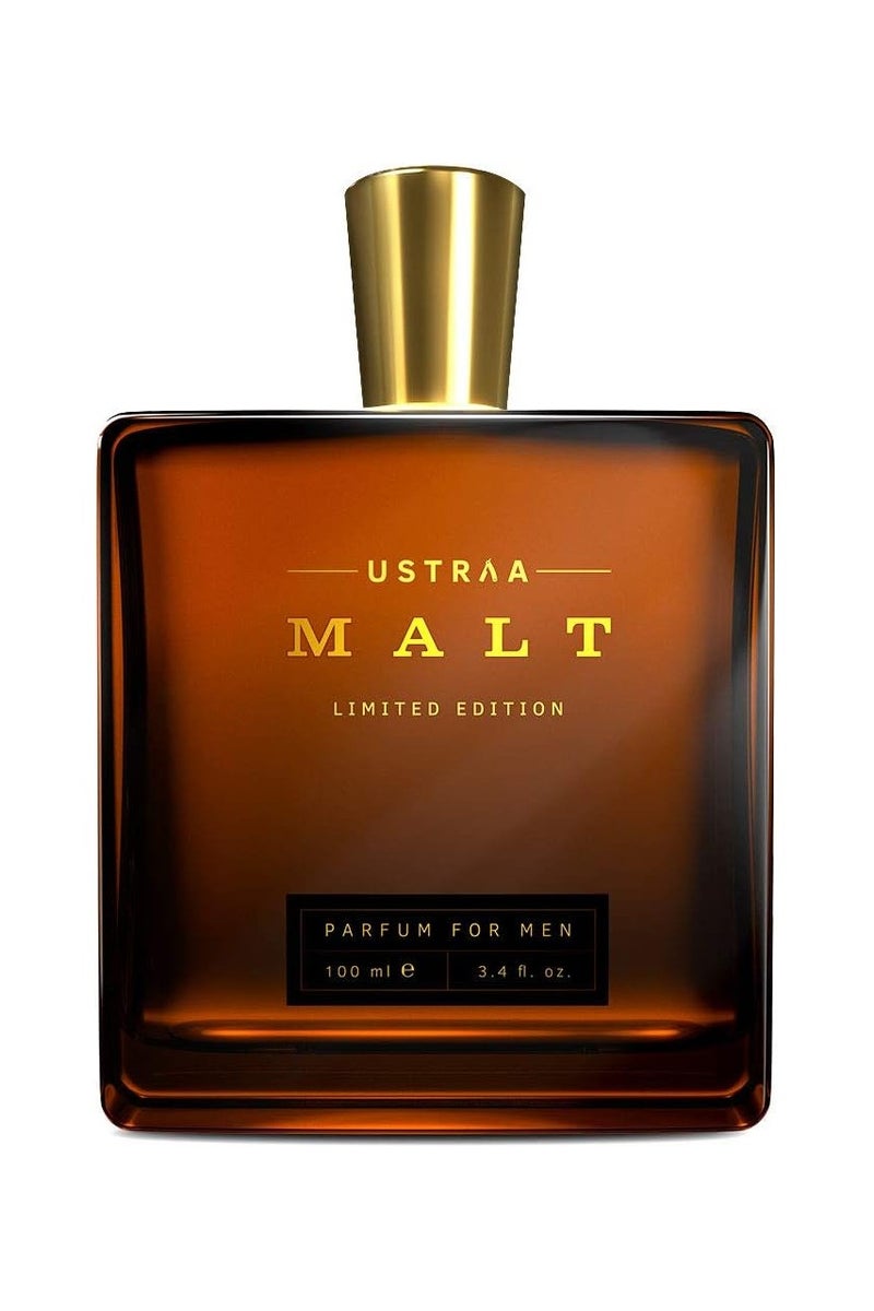 Ustraa Gift for Men - Malt Premium Perfume 100ml | Long-Lasting, Strong & Smooth, Musky Woody Fragrance, Luxurious Glass Bottle, Perfect Gift for Him - Image 1