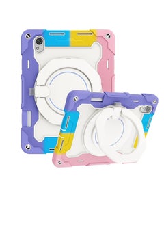 Huawei MatePad 11.5 S Silicone Case/Huawei MatePad 11.5 Inch S Released 2024 360 ° Rotating Bracket + Shoulder Strap Shockproof Protective Case Heavy Duty Protective Case (Rainbow Pink)