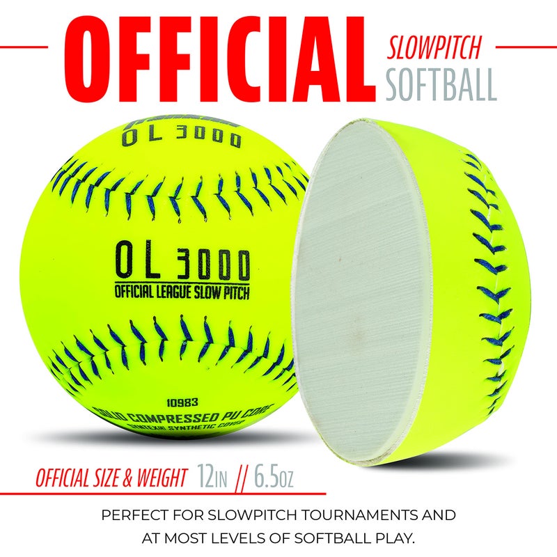 Franklin Sports Official Size Softballs - 12" Softballs - Slowpitch Tournament Softballs - Great for Practice + Training - Official Size + Weight - 1 Pack - Image 3