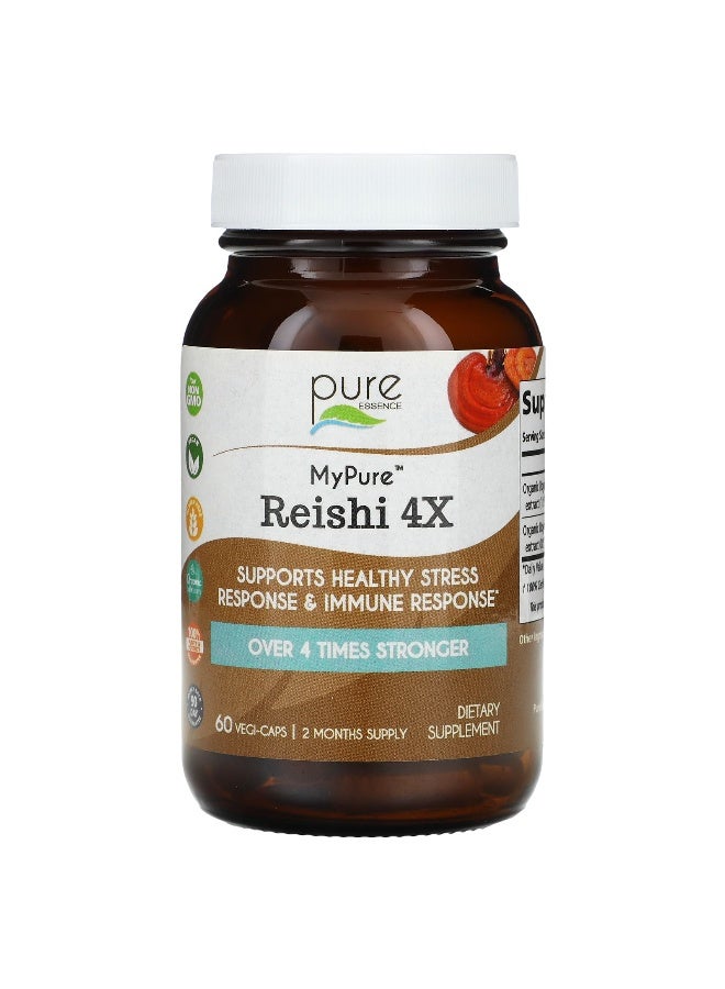 Pure Essence, MyPure, Reishi 4X, 60 Vegi-Caps - Image 3
