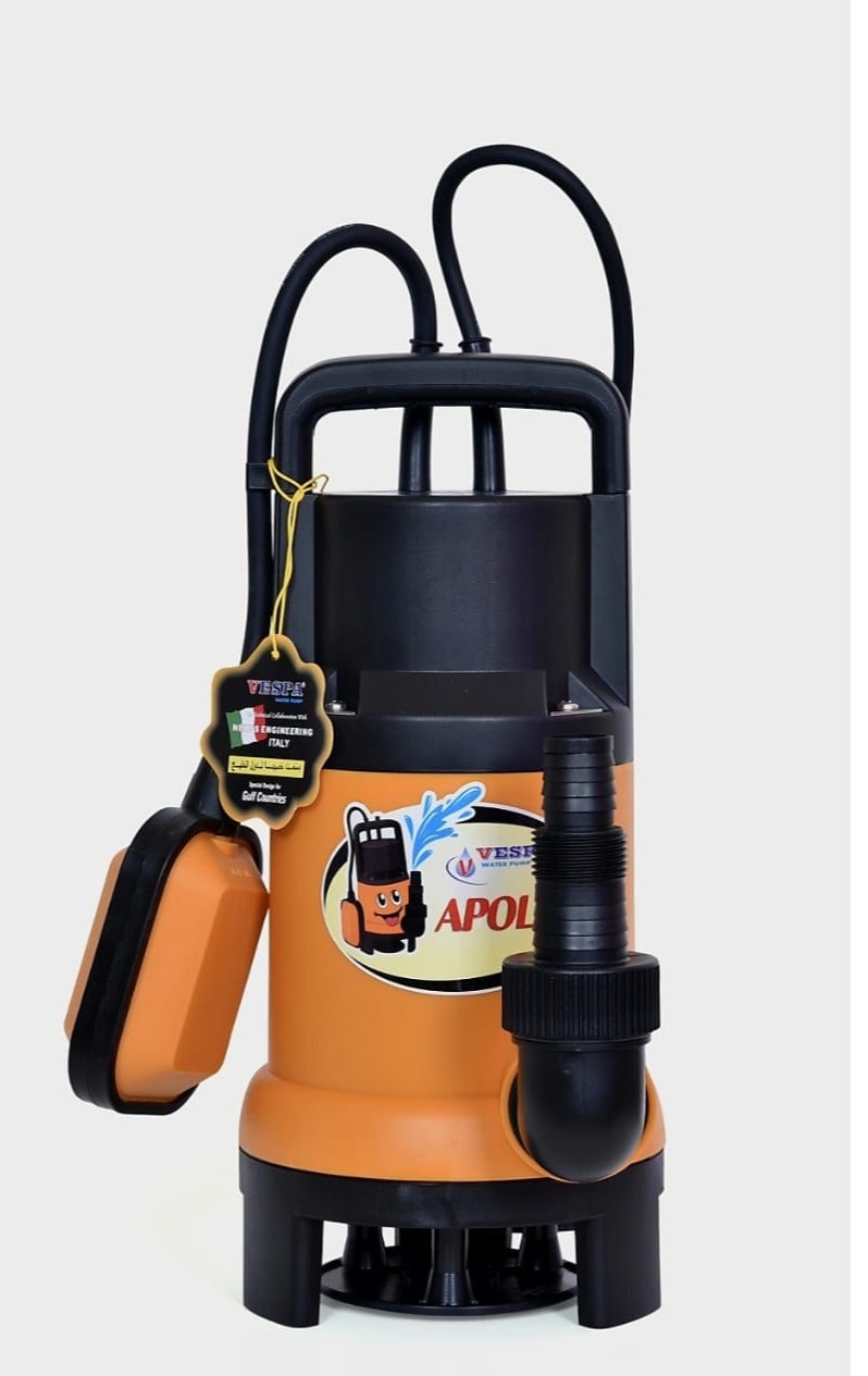 VESPA APOLLO 100 1HP Submersible Water Pump 220 LPM Flow 10m Head 1.25 Inch Outlet Single Phase Clean Water Transfer