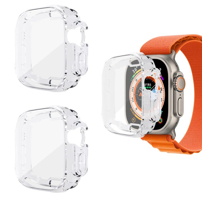 Yrzper Compatible Apple Watch Ultra 2 / Ultra 49mm, Soft TPU Screen Protector Case, Scratch-Proof, Shockproof, 3 Clear - Image 3