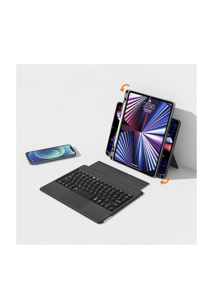 Enjoy the ultimate experience with T-REN Bluetooth Keyboard Case for iPad 10.2-10.5 inch. The keyboard features multi-color touch backlighting, allowing you to type easily in any lighting. It suppor - Image 3