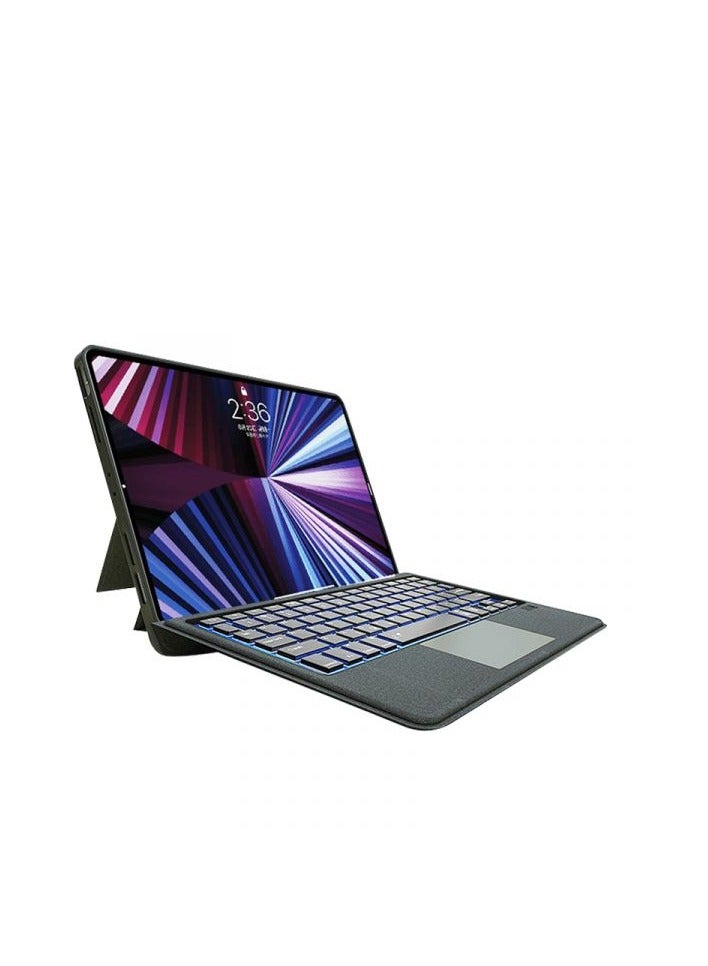 Enjoy the ultimate experience with T-REN Bluetooth Keyboard Case for iPad 10.2-10.5 inch. The keyboard features multi-color touch backlighting, allowing you to type easily in any lighting. It suppor - Image 2