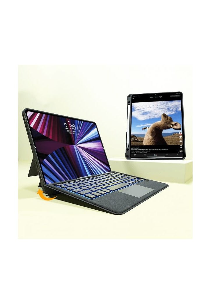 Enjoy the ultimate experience with T-REN Bluetooth Keyboard Case for iPad 10.2-10.5 inch. The keyboard features multi-color touch backlighting, allowing you to type easily in any lighting. It suppor - Image 5