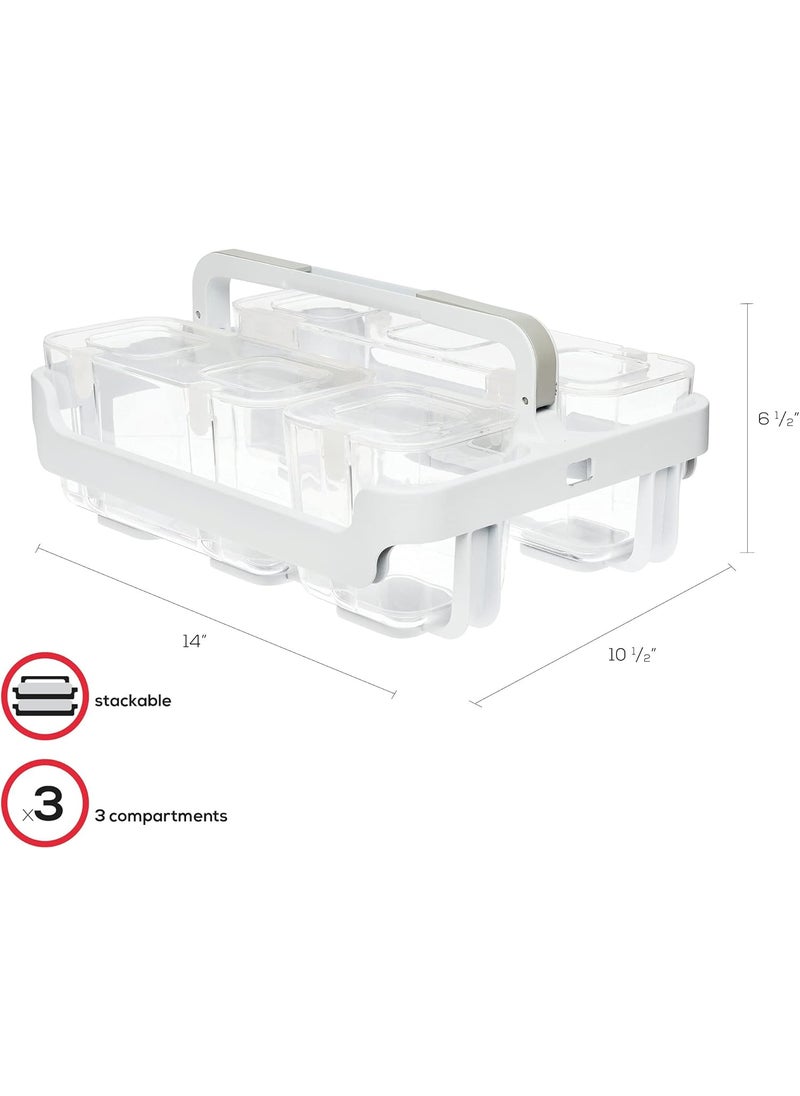 Deflecto Deflecto Caddy Organizer Stackable with Three Compartments White and Clear 29003CR  - Image 3