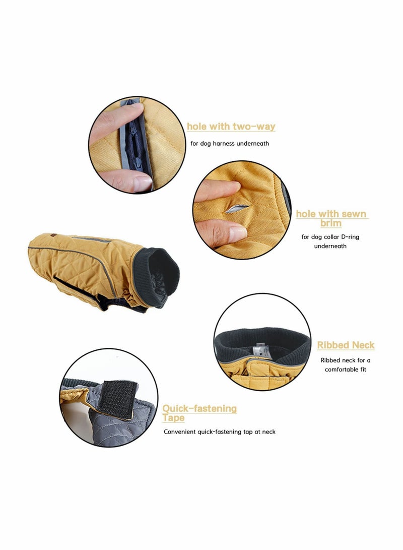 SYOSI Dog Cold Weather Jacket Coats, Waterproof Windproof Reversible Winter Dog Jacket, Thick Padded Reflective Warm Clothes Quilted Outdoor Pet Vest, for Small Medium Large Dogs - Image 4