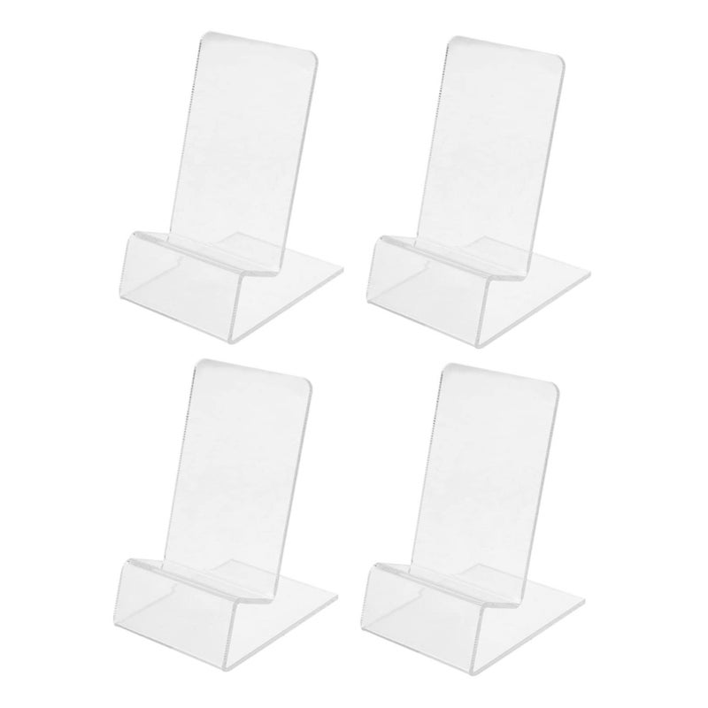 4 Pack Transparent Acrylic Phone Display Stands Compact Holders for Recording Store Use Lightweight - Image 2