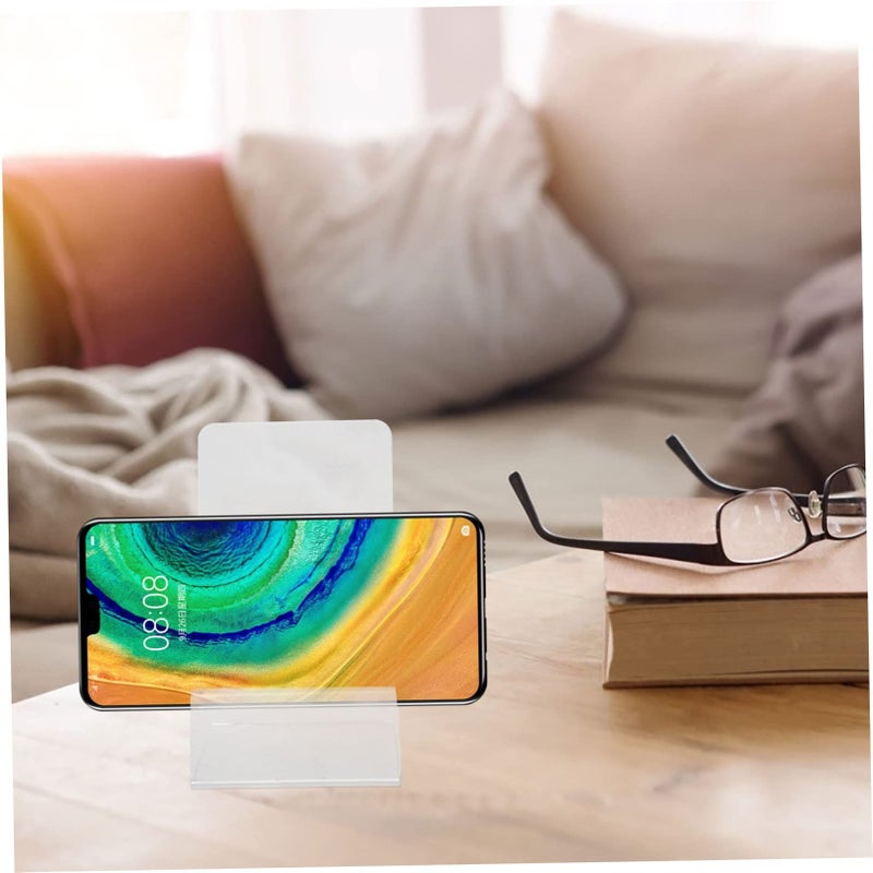 4 Pack Transparent Acrylic Phone Display Stands Compact Holders for Recording Store Use Lightweight - Image 5