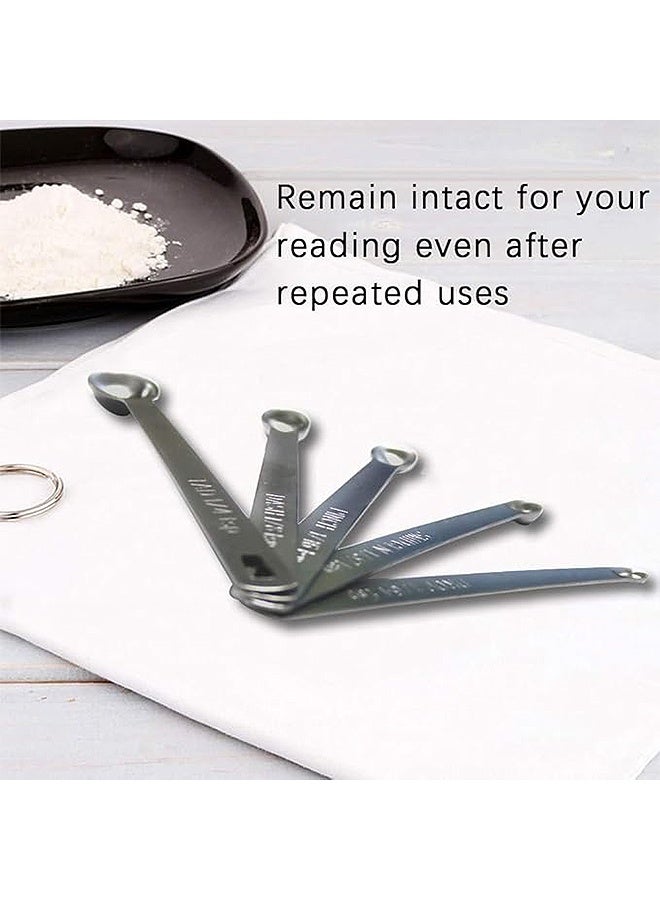 MXN Stainless Steel Measuring Spoons Set, 5 Pcs Stainless Steel Measuring Spoons Slive, eavy Duty Stainless Steel Teaspoon for Cooking and Baking, Suitable for Small Amount of Dry or Liquid Ingredients and Spices - Image 5