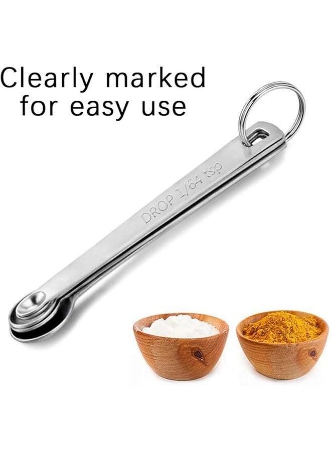MXN Stainless Steel Measuring Spoons Set, 5 Pcs Stainless Steel Measuring Spoons Slive, eavy Duty Stainless Steel Teaspoon for Cooking and Baking, Suitable for Small Amount of Dry or Liquid Ingredients and Spices - Image 4