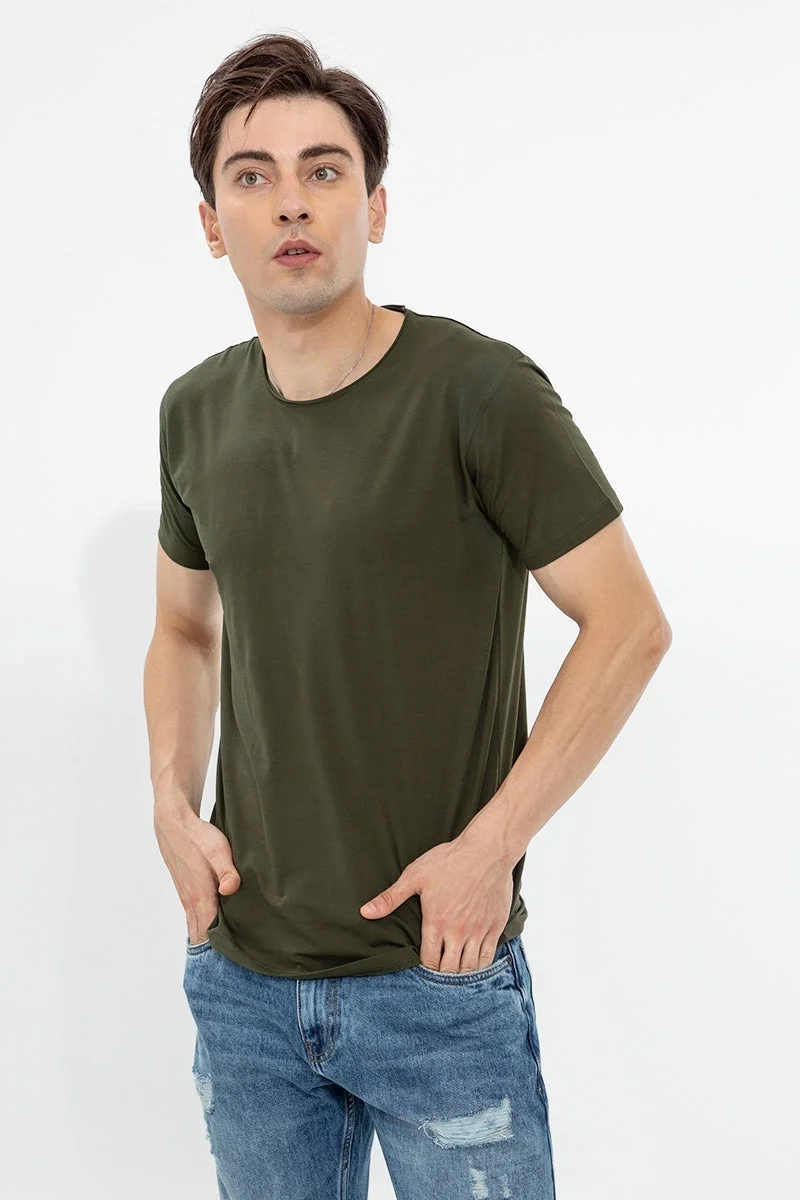 SNITCH Raw Edge Olive T-Shirt