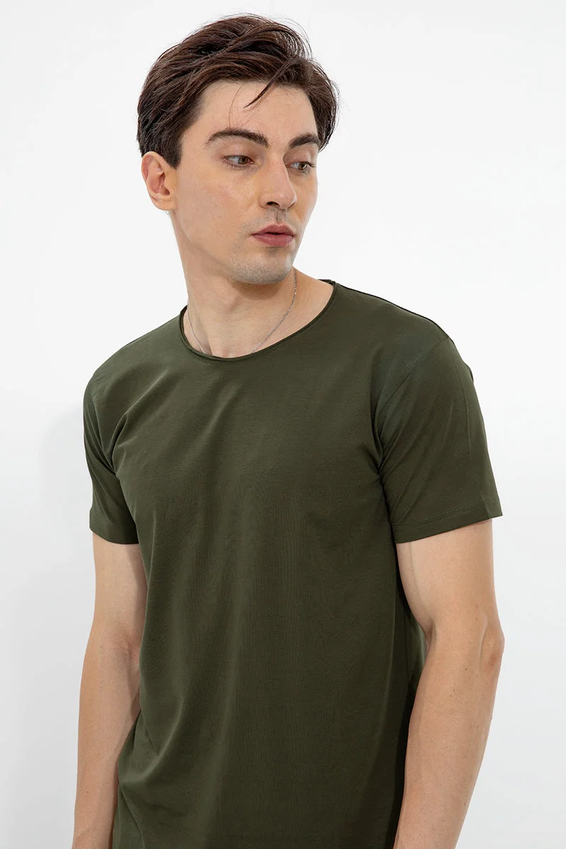 SNITCH Raw Edge Olive T-Shirt
