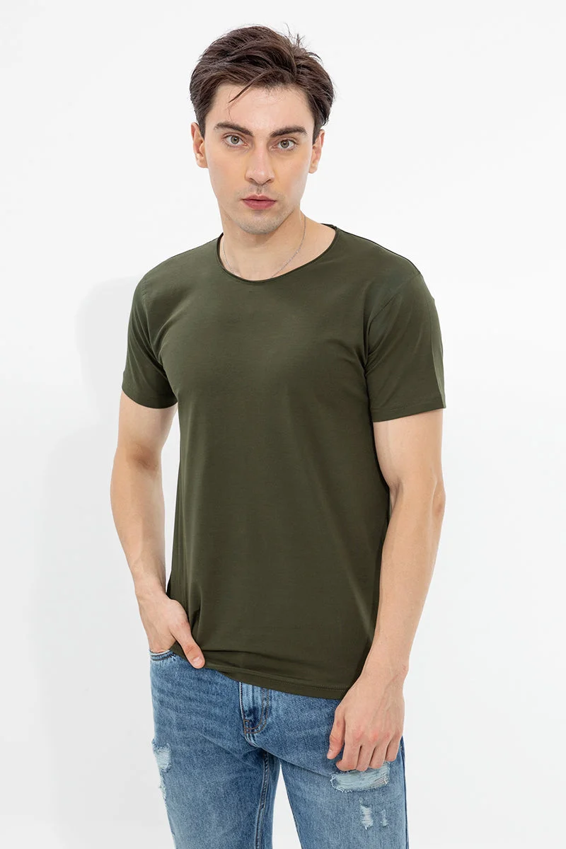 SNITCH Raw Edge Olive T-Shirt