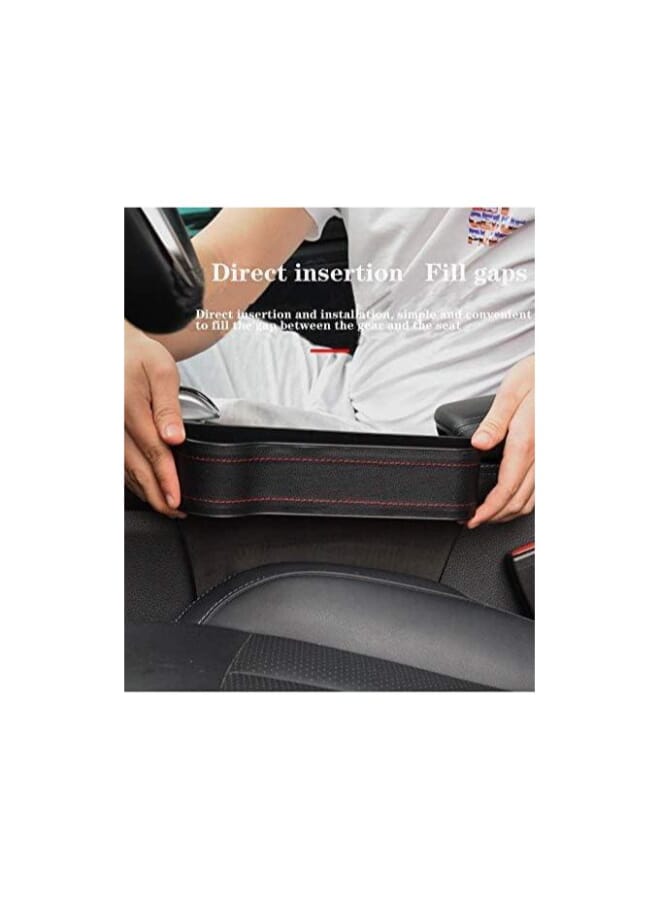 Seat Wedge Cup Holder Organizer - Multi-Function PU Leather Car Storage - Image 4