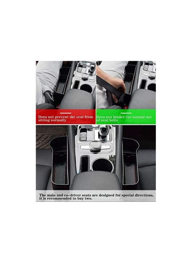 Seat Wedge Cup Holder Organizer - Multi-Function PU Leather Car Storage - Image 2
