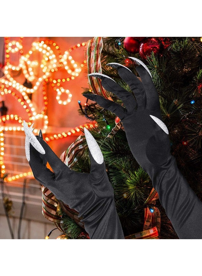 BXT Halloween Costume Paw Gloves Long Fingernails Black Party Gloves Cat Claws Halloween Prop Wolf Claws Glove Cosplay Costume - Image 5