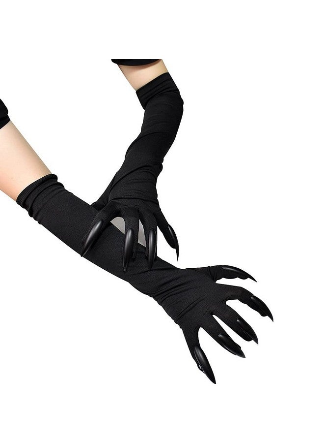 BXT Halloween Costume Paw Gloves Long Fingernails Black Party Gloves Cat Claws Halloween Prop Wolf Claws Glove Cosplay Costume - Image 2