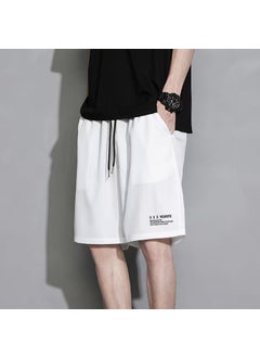 Sports Shorts Mens Fashionable Brand Summer Thin Five-point Pants Fashionable Outer Wear American Casual Pants Loose Large Size Basketball PantsK181-Ice silk shorts [white]] K181-Ice silk shorts [white]]