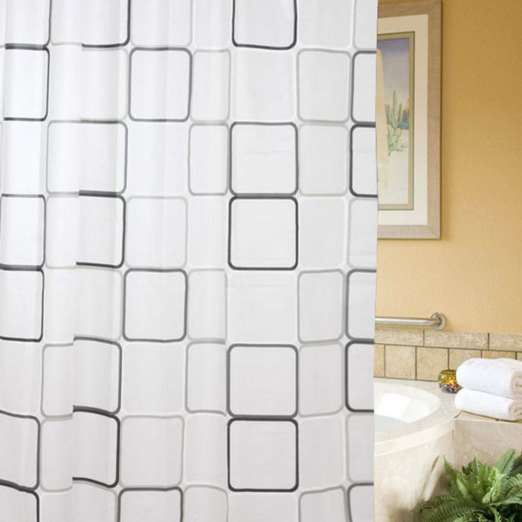 general PEVA Shower Curtain with Starfish Pattern, Waterproof Bathroom Partition with Hooks - Image 1