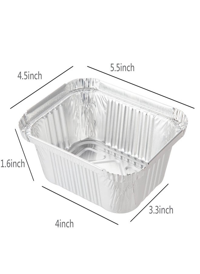 Waytiffer Aluminum Foil Pan 5.5" x 4.5" (50 Pack) Disposable Cookware with Lids/Aluminum Foil Food Containers/Meal Prep Freezer Drip Pans BBQ Potluck Holidays Silver - Image 2