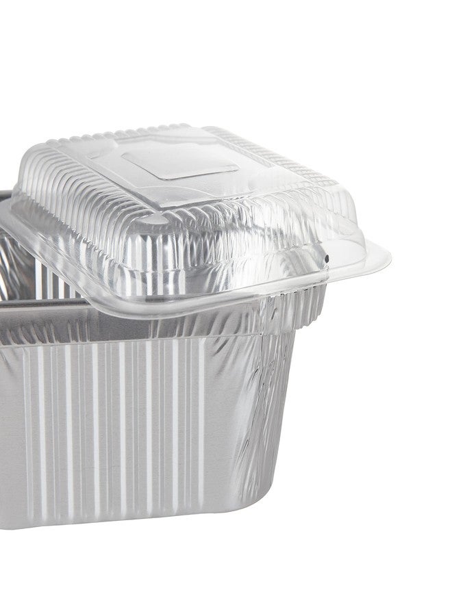 Waytiffer Aluminum Foil Pan 5.5" x 4.5" (50 Pack) Disposable Cookware with Lids/Aluminum Foil Food Containers/Meal Prep Freezer Drip Pans BBQ Potluck Holidays Silver - Image 5