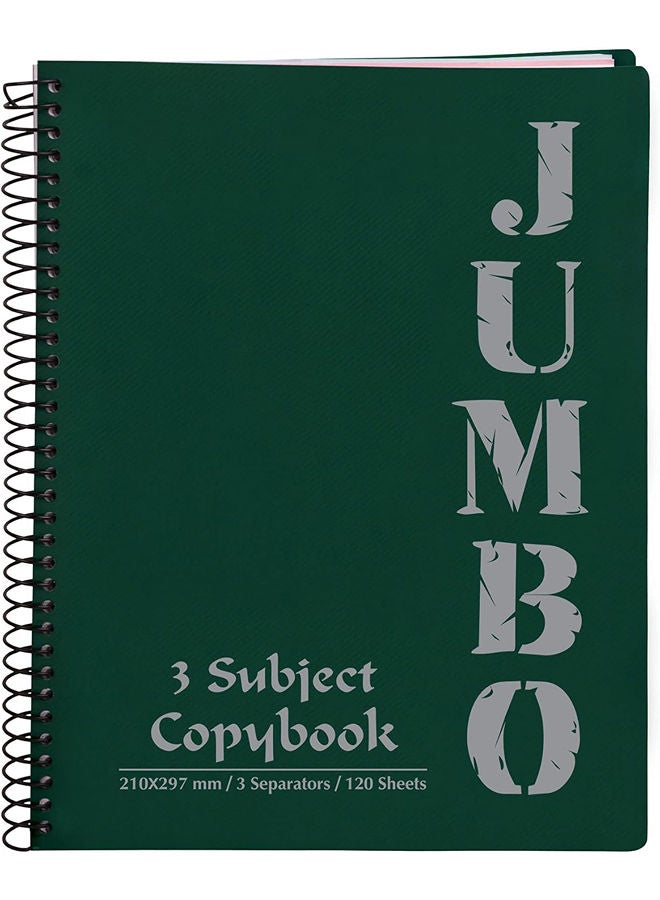 Mintra Jumbo NoteBook A4 Size, Lined Ruling 120 Sheets, Dark Green