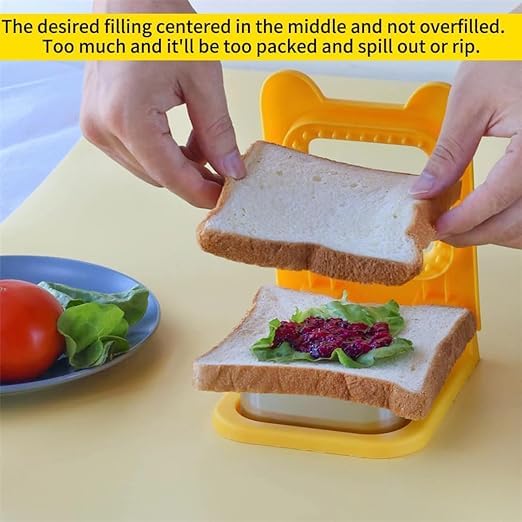 JAMBUVANTI Sandwich Cutter and Sealer Square Decruster Sandwich Maker Bread Toast Breakfast Making Mold Make and Freeze DIY Pocket Minis for Cookie Cutters Baking Tools and Accessories Multicolor 1pcs  - Image 3