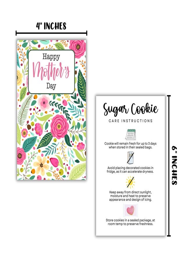Lashicorn Cookie Backer Cardstock Grease Proof 30pk 4x6” Happy Mother’s Day Floral for Sugar Cookies Sprinkles for Bags Care Instructions Packaging Storage Preservation Baking - Image 3