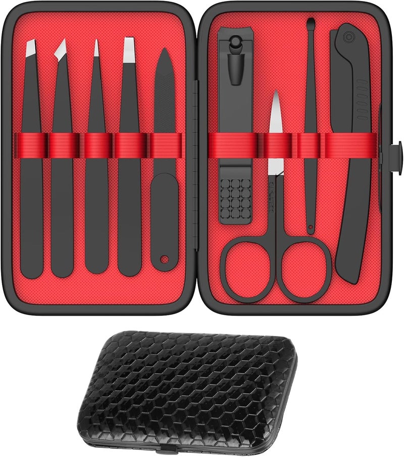 Yougai 9-Piece Tweezers and Nail Clippers Set - Image 1