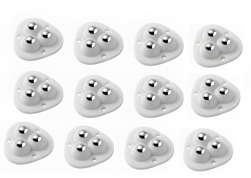 NETXE Self Adhesive Mini Swivel Casters WheelsUniversal Wheels at The Bottom of The Storage Box Swivel Caster Wheels 360 Degree Rotation Pulley for Furniture Various Storage Box 12 Pcs